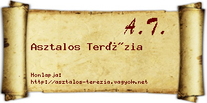Asztalos Terézia névjegykártya